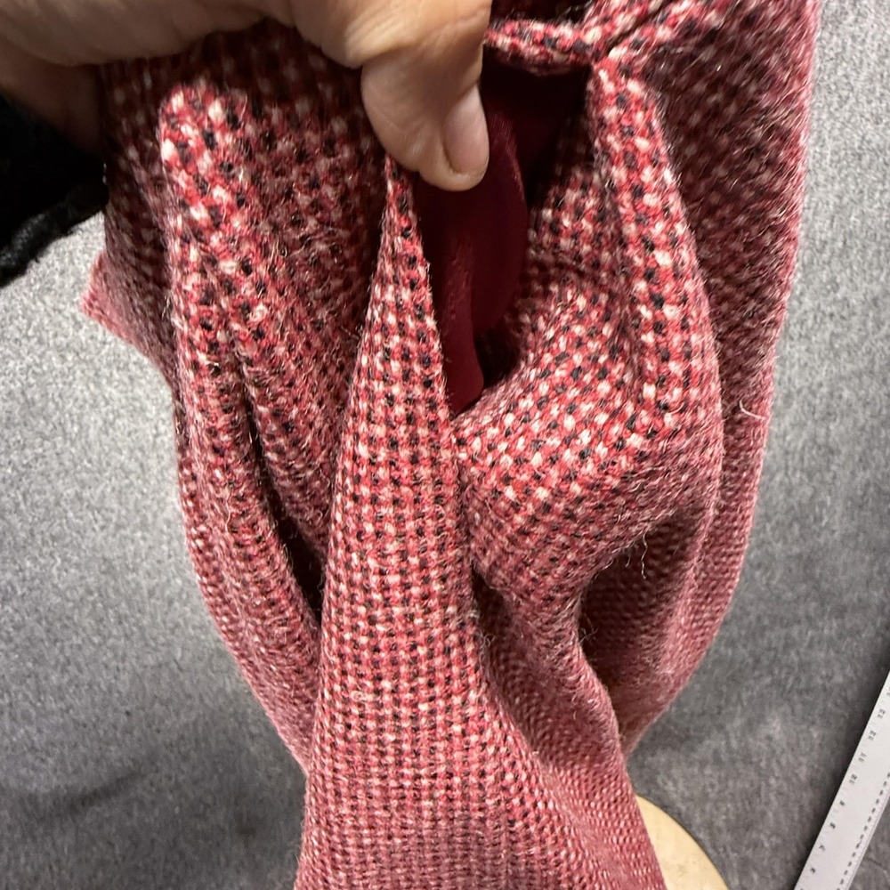 Guy Laroche Diffusion Skirt Womens 36 Red Tweed A-Line Midi Lined Made in France - Picture 14 of 16